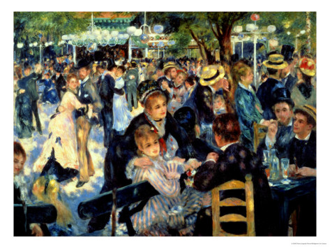 Ball at the Moulin De La Galette, 1876 - Pierre Auguste Renoir Painting